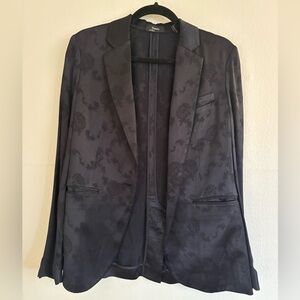 Theory Black Floral Jacquard Top